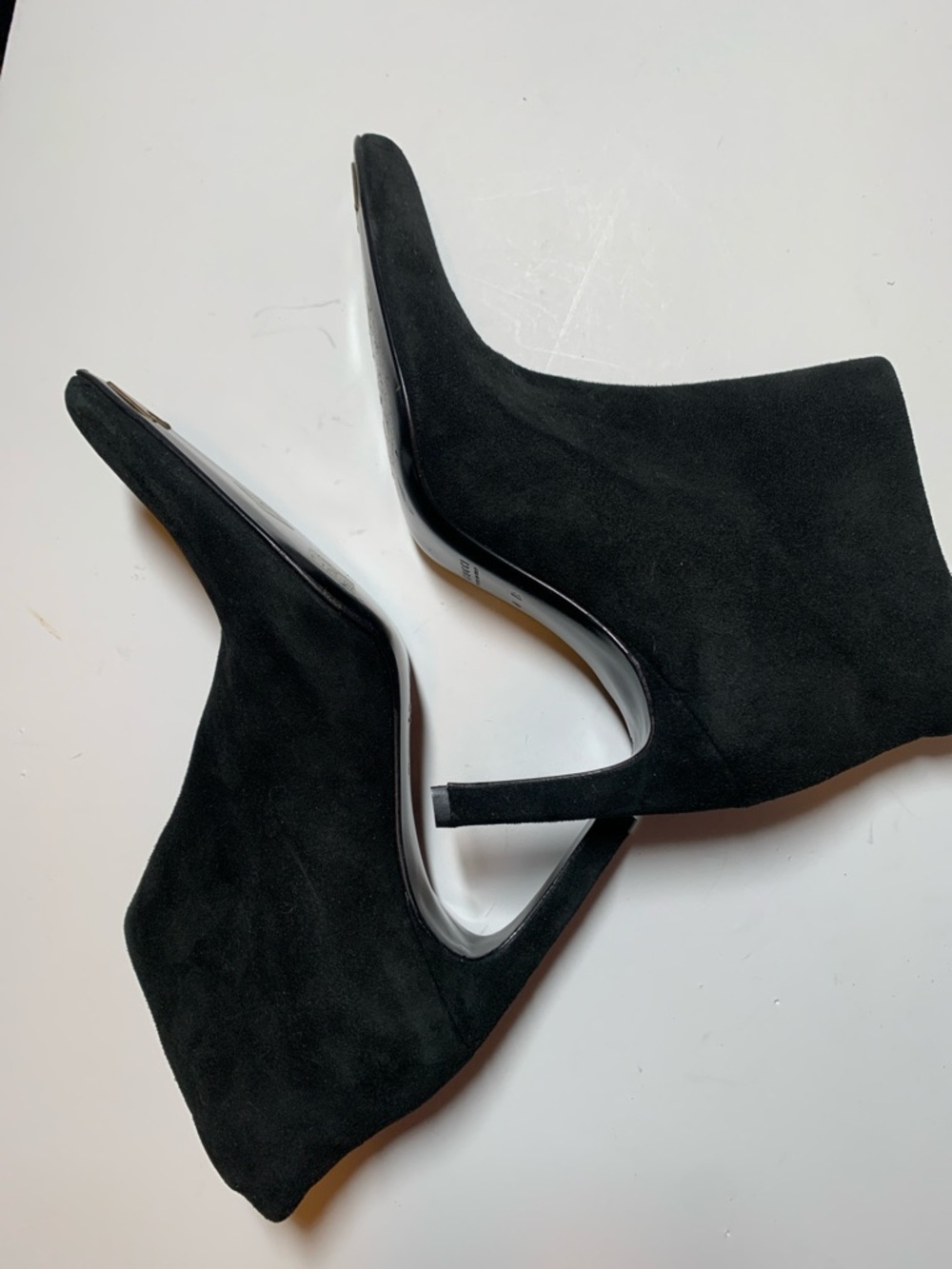 Gucci Boots c2000 Black Suede pointy toe stiletto” bootlette”